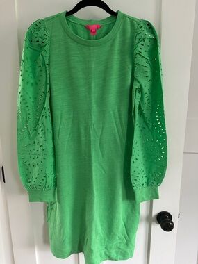 Lilly Pulitzer Bright Green Knit Top with Pink Label